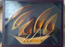 QUADRETTO STRING ART NAVE VELIERO 25x20cm