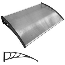 Pensilina Tettoia 150x100 cm Opaca per Porta Esterno Policarbonato Resina