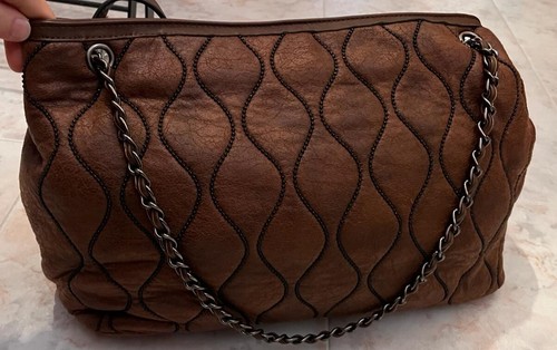 Borsa marrone pelle chantal - marrone, in
