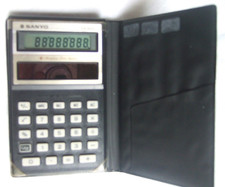Calcolatrice tascabile Sanyo CX 2570 con custodia protettiva small Solar Calculator w Bag