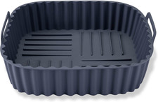 Stampo per Friggitrice Ad Aria Quadrato in Silicone 19 Cm, Teglia Contenitore Ri