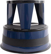 Kik Step Steel Step Stool - Two Step Stool, Holds 350 Lbs (Blue)