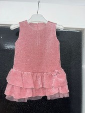 Vestitino Neonata Taglia 18 Mesi Colore Rosa con Zip Posteriore e Balze