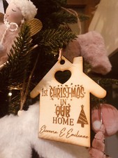 CASETTA NATALIZIA PER ALBERO DI NATALE IN LEGNO  PERSONALIZZATA