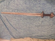 Handmade Viking norman sword steel leather NOT SHARPNED larp