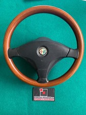Volante Alfa Romeo 156 in Legno Radica completo di mozzo - no comandi al volante