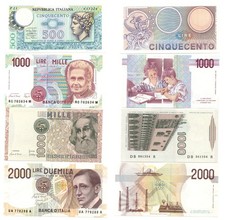 Italia 000 500 lire - italia, 2.000-1.000-500