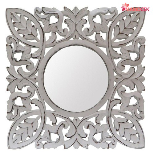 Specchio legno bianco quadrato - specchio,