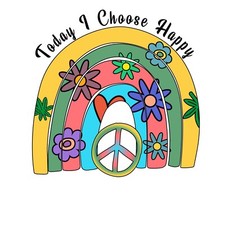 Adesivo 3" Hippie Arcobaleno