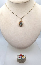 MICROMOSAICO  SCATOLA E COLLANA PENDENTE