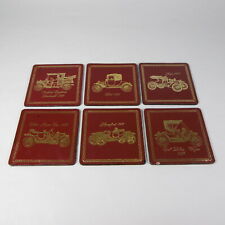 H875 SERVIZIO SET 6 SOTTOBICCHIERI SOTTO BICCHIERI INGLESI DA PUB AUTO D'EPOCA