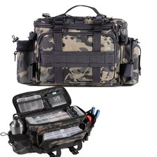 Borsa da Pesca Grande 40x28x20 Camuffata Tracolla e Cintura Porta Attrezzi Esche