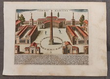 ANTICA MAPPA DEL XVII SECOLO ROMA CAMPO MARZIO - ACQUAFORTE DI G. LAURO