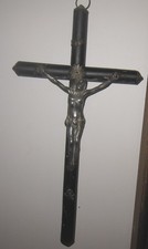 1880 circa Crocifisso in metallo e legno Molto bello