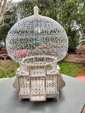 VOLIERA GABBIA PER GLI UCCELLI IN METALLO E LEGNO SFERICA  TONDA