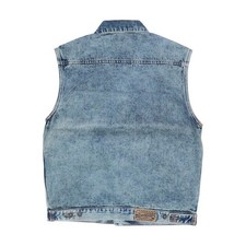 Gilet moto in denim blu stonewashed mcs  Mcs