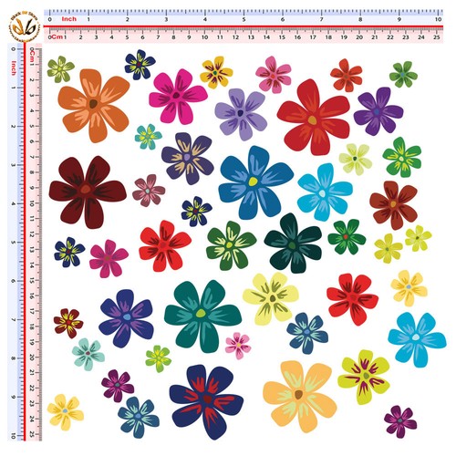 Fiori colorati casco adesivi - colorati,