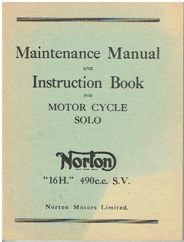 Norton model 16h 490cc - 490cc, sv