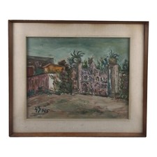 EMANUELE CAPPELLO ( Ragusa , 1936) DIPINTO OLIO SU TELA QUADRO CORNICE Paesaggio