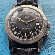 Orologio pilota vintage Glycine Airman GMT anni '60, scatola, garanzia, 23J...