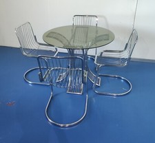 SET TAVOLO DA PRANZO E 4 SEDIE GASTONE RINALDI MODERNARIATO ITALIA ANNI '70 