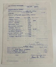 08/05/66 CAGLIARI vs NAPOLI Distinta spogliatoio autografo cap. GIRARDO ANTONIO