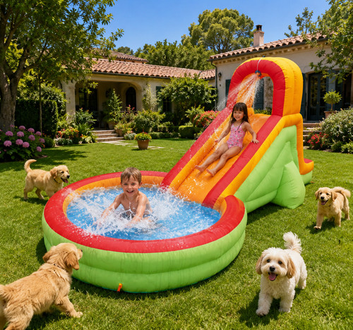Piscina con scivolo - piscina,