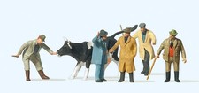 Preiser 14039 Ho Scale People at the Cattle Market with Cow  H0 1:87