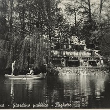 PARMA GIARDINO PUBBLICO LAGHETTO SCRITTA NEL 1941 CARTOLINA D’ EPOCA VIAGGIATA