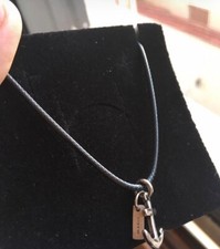 collana Marlù uomo, caucciù e acciaio, con àncora