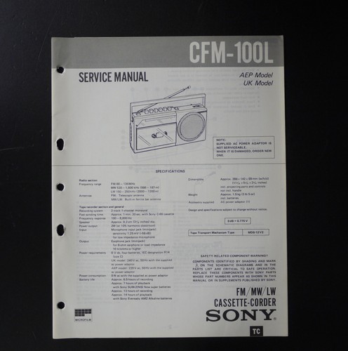 Originale sony cfm 100l - sony, cfm-100l