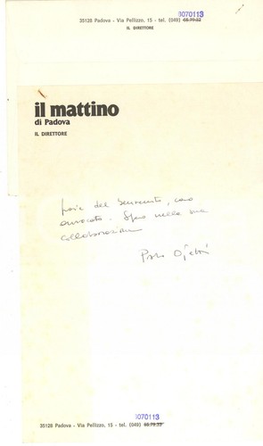 1985 padova lettera - padova,