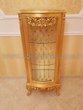 VETRINA A 1 ANTA IN LEGNO FOGLIA ORO CON PIANO IN MARMO SOGGIORNO ARREDO CASA