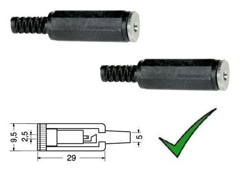 2pz presa jack 5mm - presa, 2,5mm