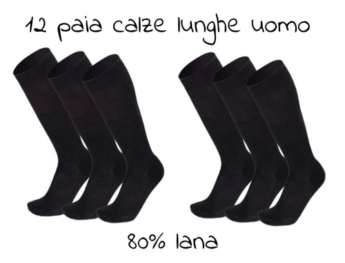 Paia calze nere lunghe - paia, 80%