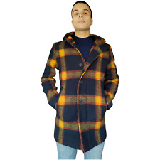 Cappotto uomo MENTORE ITALIA a quadri in misto lana con cappuccio