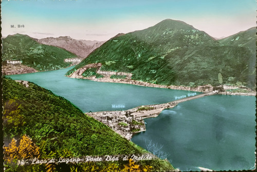 Ponte diga melide lago di - melide,