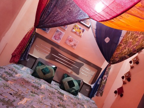 Tettoia letto sari seta - tettoia,