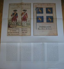 TORINO STENDARDO CITTA' MILIZIE SOLDATI UNIFORME STAMPA 1765 EDIZIONE 1967
