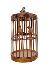 *HH* Gabbietta Uccelli Statua Statuetta Decorativa Uccellini Gabbia In Legno 