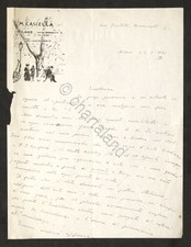 Lettera con autografo del pittore Michele Cascella - 1931