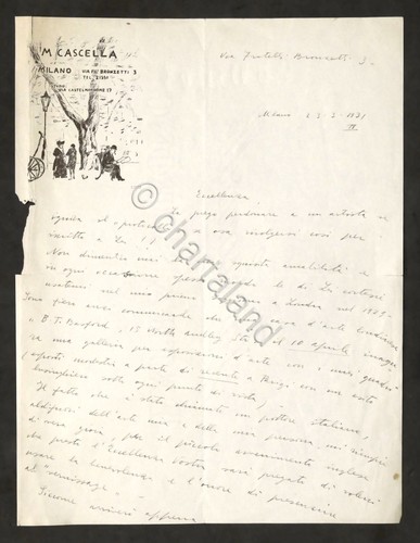 Lettera con autografo del