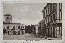 Cartolina Sora piazza San Restituta animata Frosinone paesaggistica T17