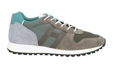 HOGAN 42 8 NUOVE H429 ORIGINALI Scarpe uomo ragazzo pelle grigia grigie bianche