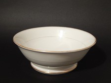 ANTICA CIOTOLA FRUTTIERA INSALATIERA PORCELLANA BIANCA E ORO GINORI FINE 1800