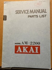 Manuale di servizio e lista ricambi originali per amplificatore Akai AM-2200
