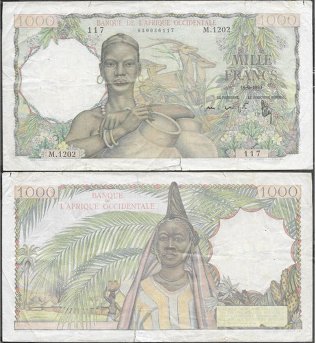 Banconota 1000 franchi 1950 - banconota,