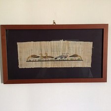 Quadro Papiro egiziano autentico con vetro e cornice