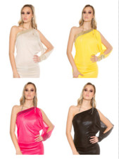 Vestito da donna monospalla sexy mini abito con pailettes mini dress cocktail 