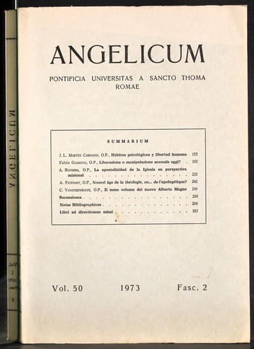 Angelicum fasc vol 50 - angelicum, 2,